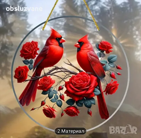 Слънчев уловител Червените птици, снимка 4 - Декорация за дома - 50350313