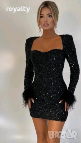 Стилна Черна Дамска Рокля , снимка 2 - Рокли - 52511675