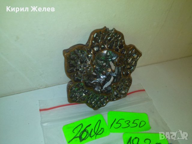 СТАРО БРОНЗОВО ФЛОРАЛНО УКРАШЕНИЕ БРОШКА с ГРАНАТИ ЧЕРВЕНИ КАМЪНИ КРИСТАЛИ 15350, снимка 4 - Други - 29825574