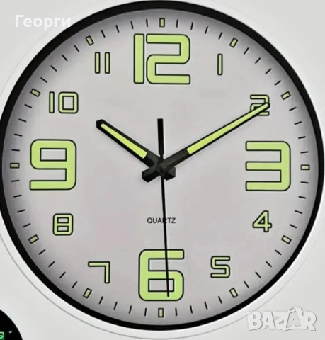 Стенен часовник със светещ циферблат., снимка 2 - Стенни часовници - 52007374