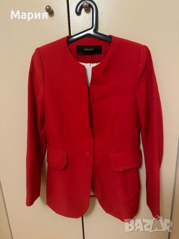 Дамско червено сако ZARA, снимка 4 - Сака - 42722821
