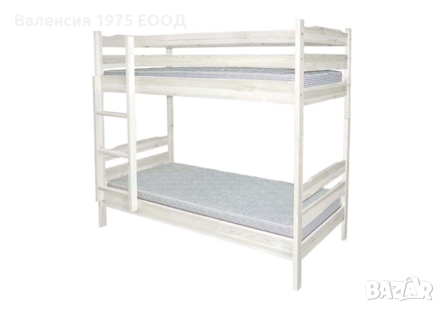 Двуетажно легло масив за матраци 82/ 190 см или 90/ 200 см в натурален или бял лак, снимка 2 - Спални и легла - 29718835