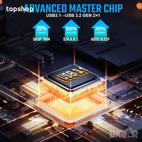 AXFEE M.2 NVMe SSD корпус, външен корпус с USB 3.1 Gen 2 NVMe без инструменти, USB C NVME адаптер..., снимка 6 - Кабели и адаптери - 52343972