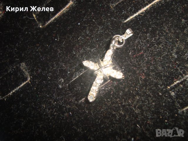 СРЕБРИСТО АРТ КРЪСТЧЕ с ФАСЕТ-КРИСТАЛЧЕТА МЕДАЛЬОН 20966, снимка 5 - Колиета, медальони, синджири - 32175607
