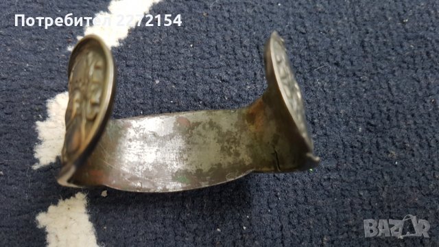 Възрожденска сребърна гривна рогатка, снимка 3 - Антикварни и старинни предмети - 39390649