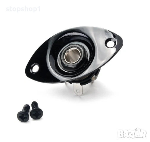 Комплект входен жак 1/4 инча Fokelyi черен 48x25.5мм