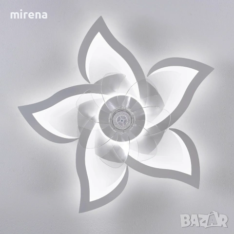 ЛЕД LED Модерен таванен вентилатор бяло цвете осветление дистанционно, снимка 4 - Лампи за таван - 53287889