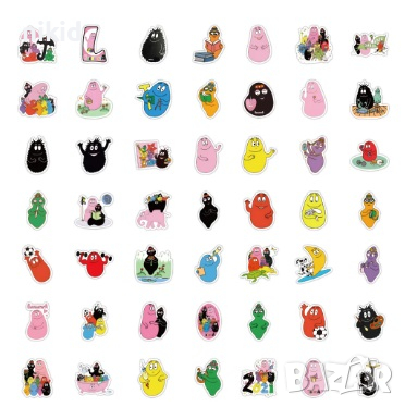 Барбарон Барбарони Барбароните 50 бр самозалепващи лепенки стикери за украса декор картонена торта д, снимка 4 - Други - 44737220