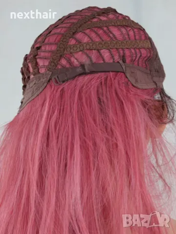 Розова омбре перука на път с тъмни корени, снимка 8 - Аксесоари за коса - 50192845