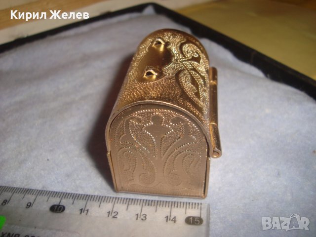 СТАРА РУСКА ПОЗЛАТЕНА ОРНАМЕНТИРАНА РЕТРО КУТИЙКА за БИЖУТА Тип РАКЛИЧКА 32229, снимка 5 - Антикварни и старинни предмети - 38258813