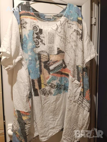 Нова лятна италианска ленена туника 2 - 3ХЛ, снимка 6 - Туники - 51043323