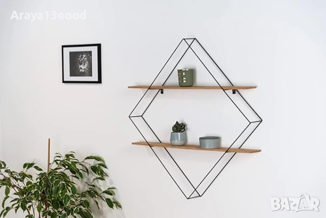 Стенна етажерка от борово дърво и метал WENKO