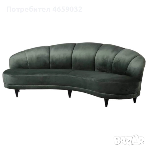 📌Маслинено зелен плюшен диван 📌Размер W:2350 D:1200 H:800, снимка 3 - Дивани и мека мебел - 52515853