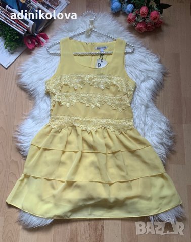 Жълта рокля с дантела в Рокли в гр. Кюстендил - ID29671786 — Bazar.bg