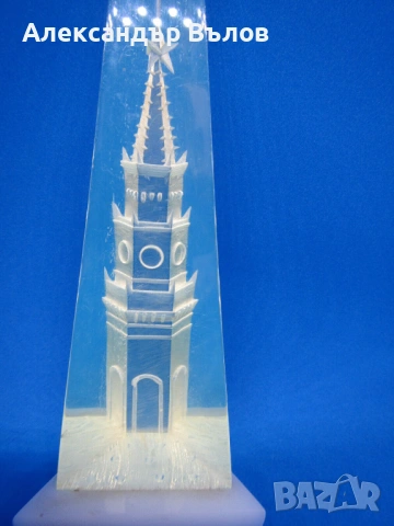Стар Сувенир Кремъл Спаска кула Луцит, снимка 2 - Колекции - 53118407