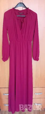 Дълга рокля бордо