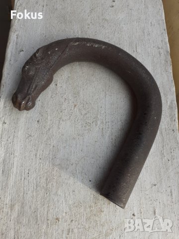 Стара метална дръжка за бастун конска глава, снимка 1 - Антикварни и старинни предмети - 39943278