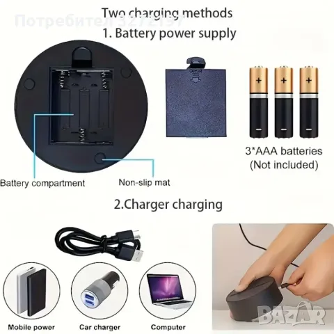 Холограмна 3D LED лампа Русалка,RGB Седемцветен Интелигентен Контрол,USB, снимка 5 - Настолни лампи - 49482648