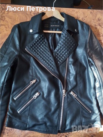 Дамско кожено яке ZARA, снимка 5 - Якета - 42638525
