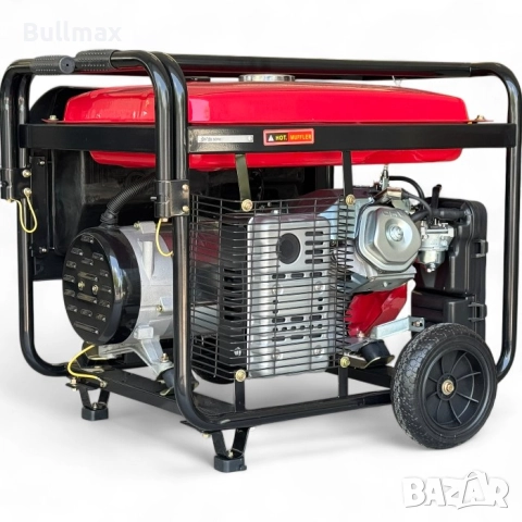  Бензинов генератор за ток Bullmax 7KW, Монофазен, Ел Старт, 420сс, Преносим назад, снимка 3 - Генератори - 52569752