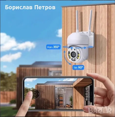 Wi Fi камера 1080P с връзка за PC, IOS, Android и нощен запис /Резолюция: 2MPX; Вграден микрофон, снимка 4 - IP камери - 56195312