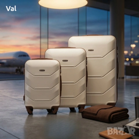 Комплект 3 в 1 Твърди куфари, размери M, XL и XXL, ABS материал, 4 колела 360°, кодирано заключване, снимка 2 - Куфари - 53892143