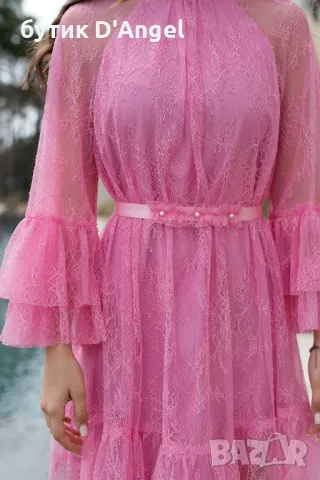Дантелена рокля DELICATAMENTE ROSA, снимка 7 - Рокли - 49760245