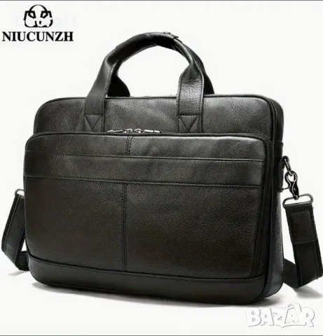 Мъжка бизнес чанта с аристократичен ретро дизайн (за лаптоп 15”) естествена кожа !