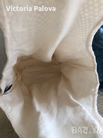 Модерна чанта тип торба (хобо)ZENTO,цвят айвъри, снимка 4 - Чанти - 29536019