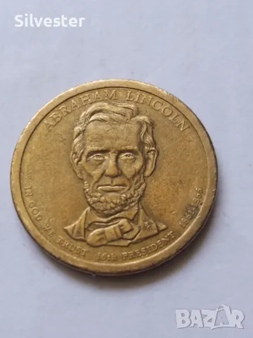 2007, 2008, 2009, 2010 ONE US Dollar coin, Президентски долари-монети, USA, A. Lincoln, Washington.