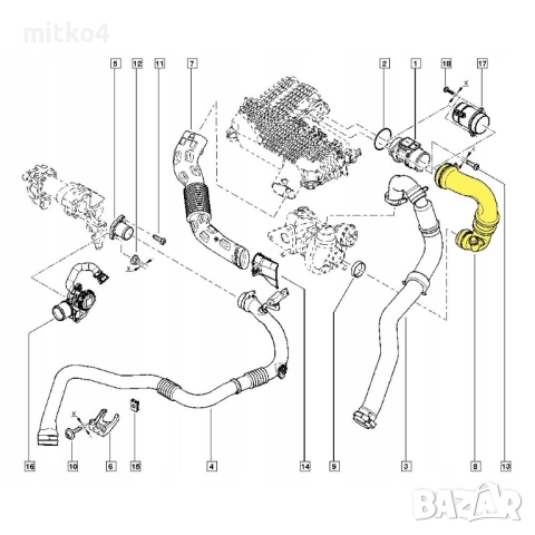 въздуховод за въздушен филтър за рено 4353 , снимка 2 - Части - 52620769