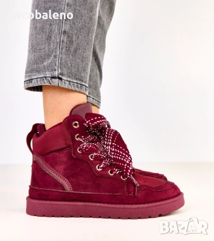 Дамски високи маратонки с дебели връзки от Klevis, снимка 15 - Маратонки - 52425560