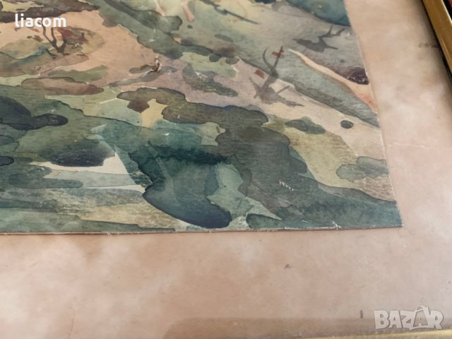 ТОДОР ХАДЖИНИКОЛОВ (1920 - 1999 г.) пейзаж/акварел, снимка 8 - Картини - 33799968