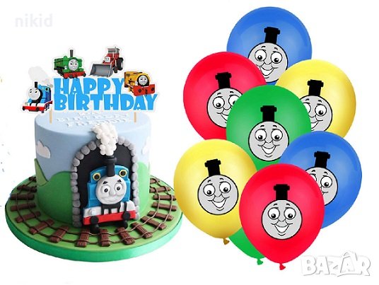 Thomas Томас влакчето влак Обикновен надуваем латекс латексов балон парти