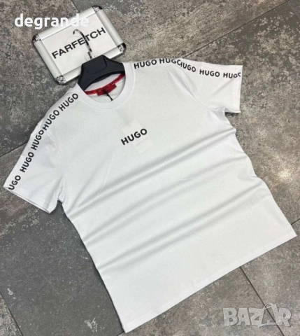  ♣️Мъжки Тениски Hugo Бяла Черна Синя, снимка 3 - Тениски - 54153126
