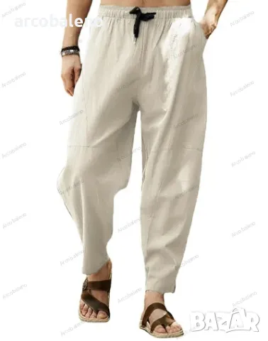 Ежедневни мъжки свободни панталони с шнур, 7цвята , снимка 3 - Панталони - 40780879