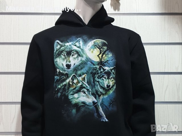 Нов мъжки суичър с дигитален печат Три вълка, пълнолуние, Серия вълци, снимка 9 - Суичъри - 30163088