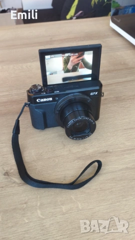 Фотоапарат Canon PowerShot G7 X Mark II, 20.1MP, Black с  калъф, снимка 4 - Фотоапарати - 53193895