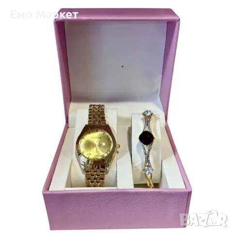 Луксозен подаръчен комплект дамски часовник и гривна, снимка 4 - Дамски - 49181826