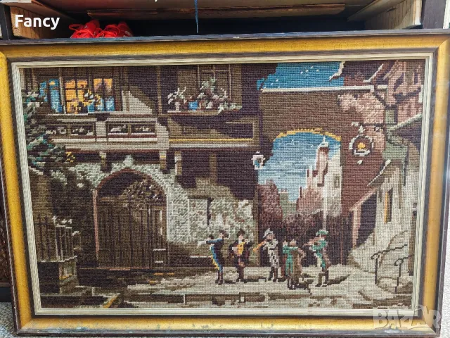 Голям гоблен едър бод, снимка 2 - Гоблени - 47883562