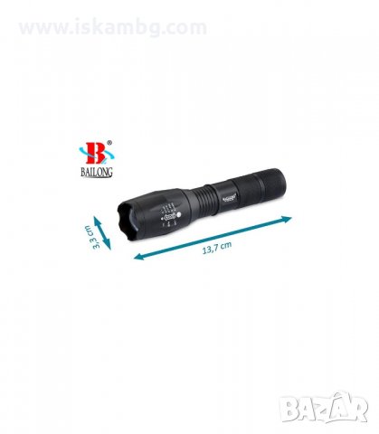 LED ФЕНЕР BL-1831 С МЕК СПУСЪК ЗА ЛОВ И АКУМУЛАТОРНА БАТЕРИЯ T6 CREE - код 1831, снимка 2 - Екипировка - 33977446