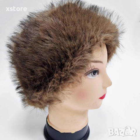 Дамска шапка с дълъг пухкав косъм – топлина и класа през зимата, снимка 6 - Шапки - 52796210