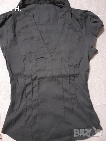 Черна риза с къс ръкав, снимка 3 - Ризи - 51371581