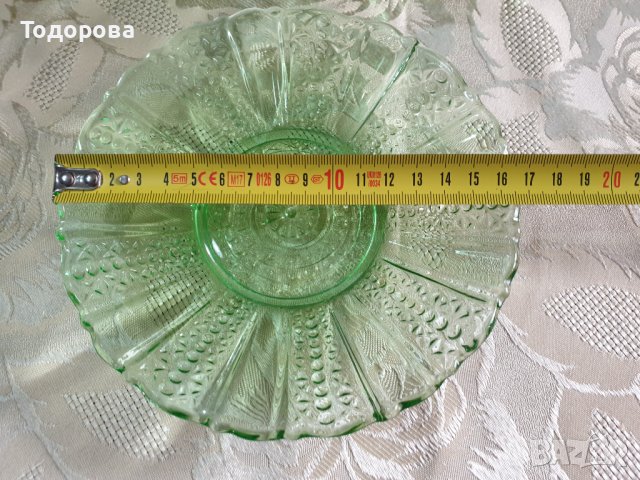 Голямо плато и чинийка от цветно стъкло., снимка 5 - Сервизи - 44355734