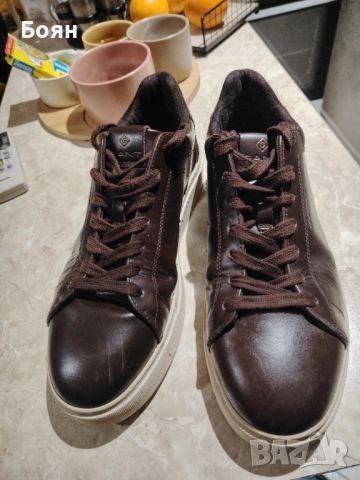  Мъжки Кожени обувки Gant 44, снимка 2 - Спортни дрехи, екипи - 52396562