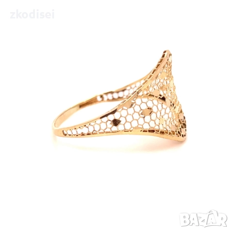 Златен дамски пръстен 1,22гр. размер:65 14кр. проба:585 модел:35632-3, снимка 2 - Пръстени - 52686935