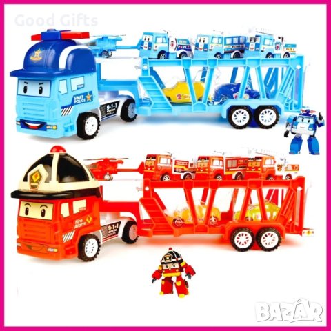Голям Детски автовоз Пожарникар или Полицай и хеликоптер, снимка 3 - Коли, камиони, мотори, писти - 42834377