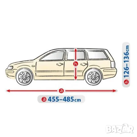 Покривало за автомобил хечбек и комби 455-485 см, бежово-сив, снимка 3 - Аксесоари и консумативи - 55861588