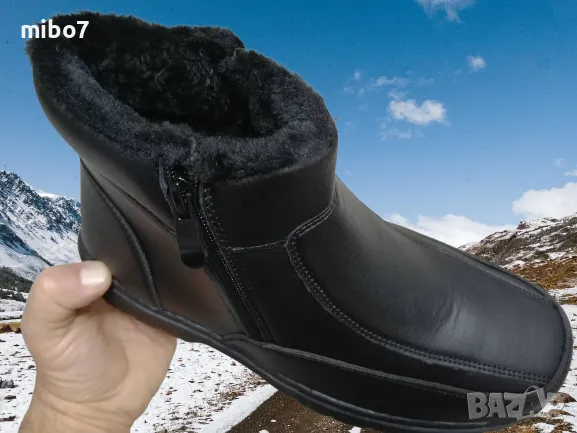 Мъжки зимни боти с два ципа и дебел топъл хастар., снимка 2 - Мъжки боти - 48057012
