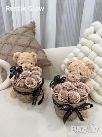 Мече с Вечни Рози 🌹 | Перфектният Подарък за Нея